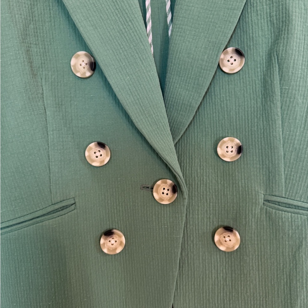 Veronica Beard Mint Green Double-Breasted Blazer - Picture 9 of 16